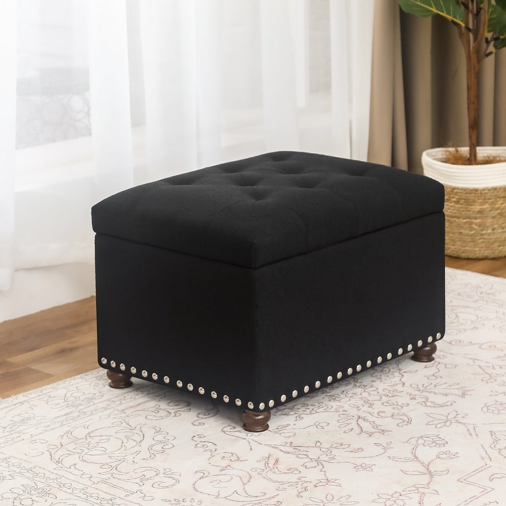 Adeco High End Classy Tufted Storage Ottoman Bench Footstool