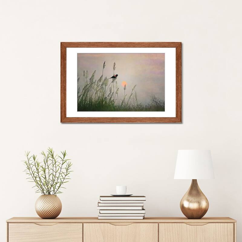iCanvas "Red Winged Blackbird In Marshes At Dusk" by Laura D Young