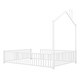 preview thumbnail 4 of 8, Full Size Metal House Platform Bed with Guardrail and Chimney