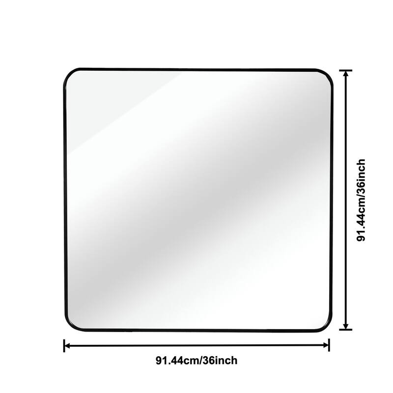 36in x 36in Inch Metal Framed Square Bathrrom Mirror for Wall