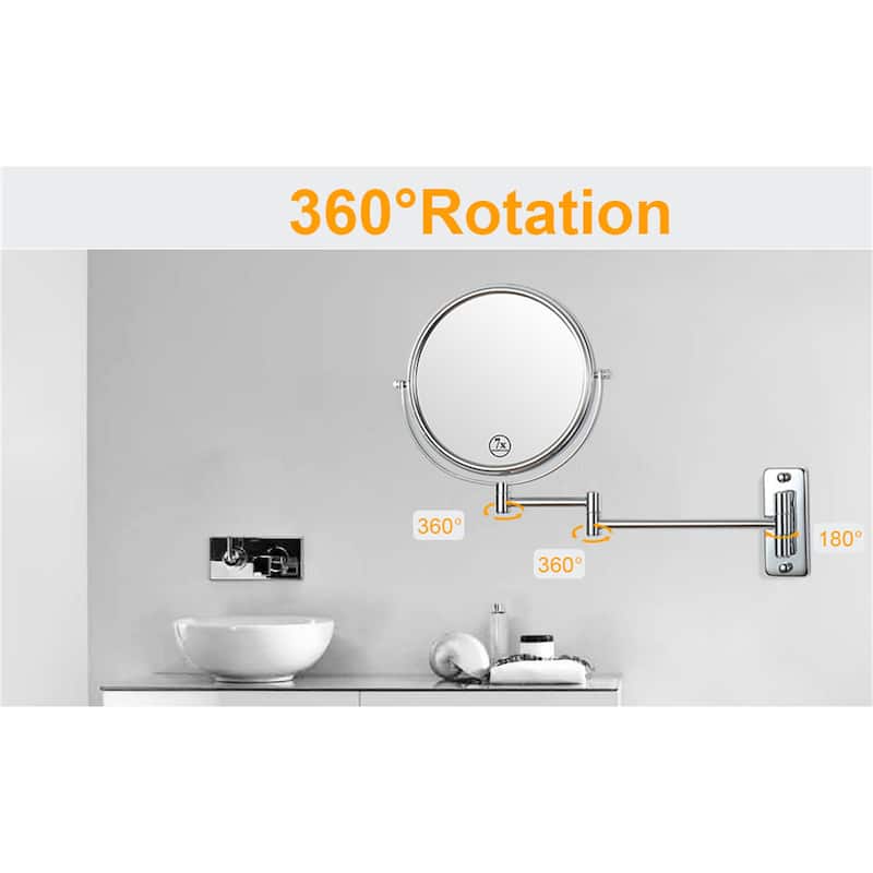 Wall Makeup Mirror Double-Sided Chrome Finish