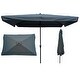 preview thumbnail 13 of 19, 10 x 6.5ft Rectangular Patio Umbrella Outdoor Market Umbrellas Grey