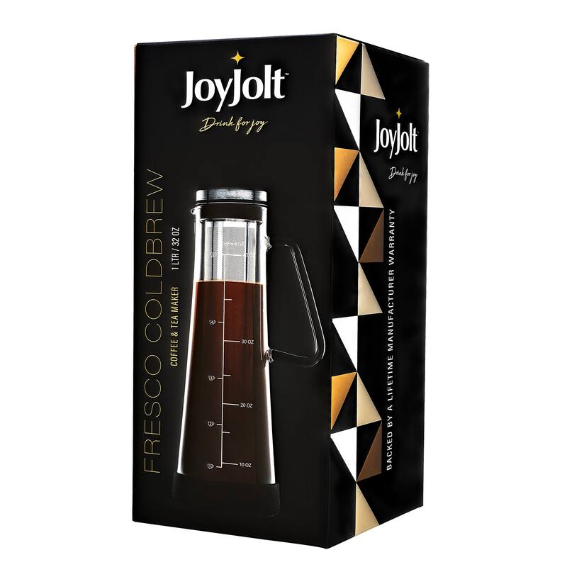JoyJolt Fresco Cold Brew Coffee Maker, 1 Liter- 32 Ounce Glass Tea Maker