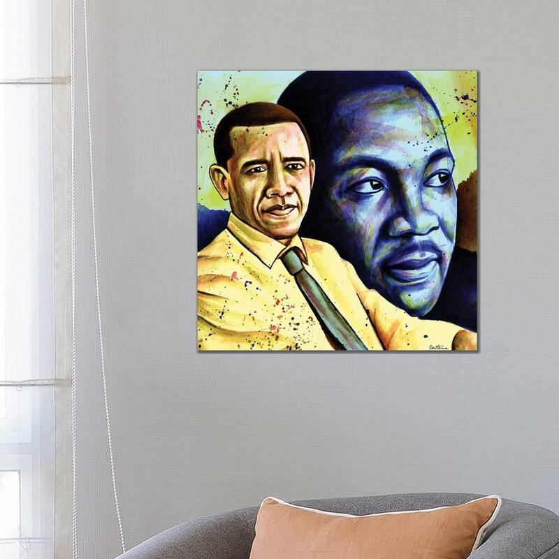 iCanvas "Obama And L. King" by Ben Heine Canvas Print - 26x26x1.5