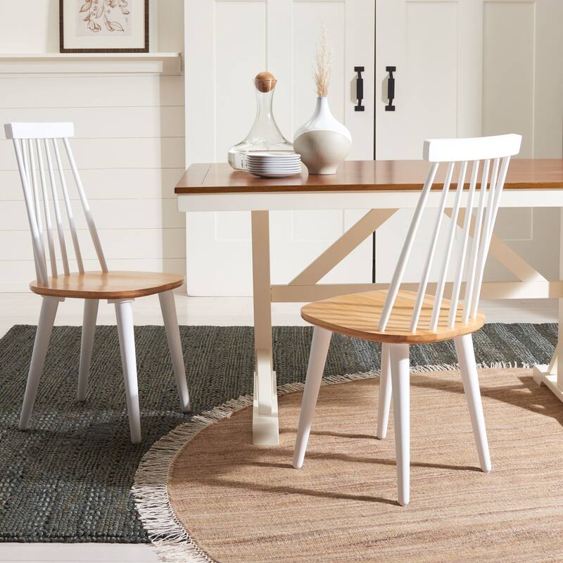 SAFAVIEH Burris Spindleback Side Chairs (Set of 2) 17.3" W x 20.7" L