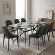 preview thumbnail 73 of 131, Elega Modern Sintered Stone Dining Table Modern Trestle Base Powder-Coated Steel Frame Kitchen Table - 47"-71"