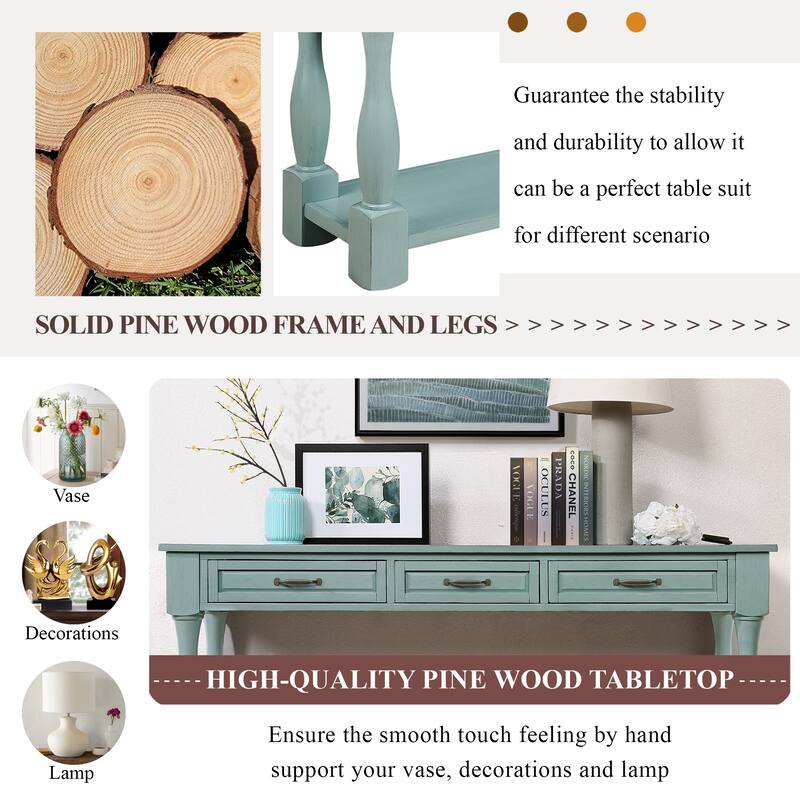 Stylish Tea & Coffee Table Console Table Retro Blue Dressing Table