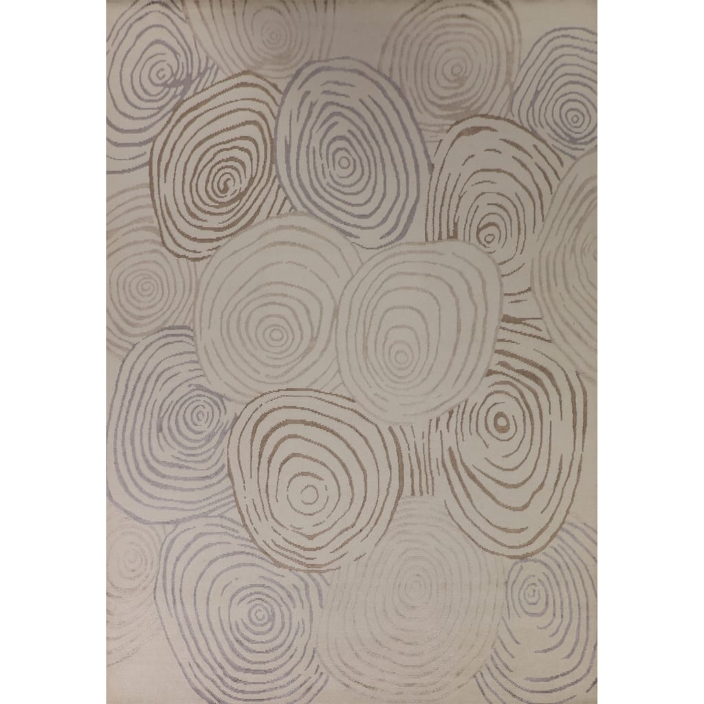 Indian Modern Area Rug Handmade Wool Carpet - 8'11"x 11'8"