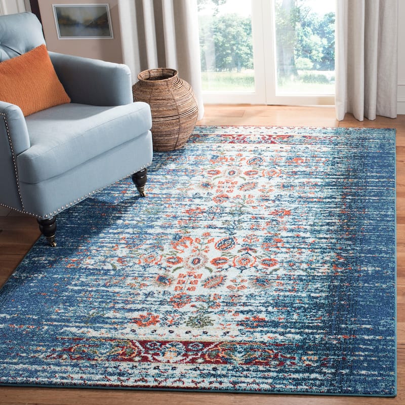 SAFAVIEH Monaco Stojana Boho Rug - 3' x 5' - Blue/Ivory