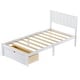 preview thumbnail 4 of 15, Twin Size Platform Bed with Under-bed Drawers, Extra Legs for Stability, White