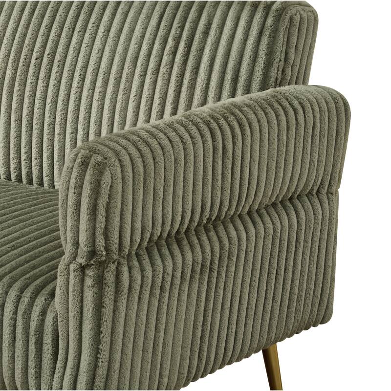 79 inch Green Corduroy Foldable Double Sofa Bed with Foam+Spring