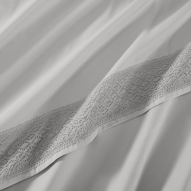 Modern Threads 4-Piece Soft Microfiber Crochet Lace Sheet Set