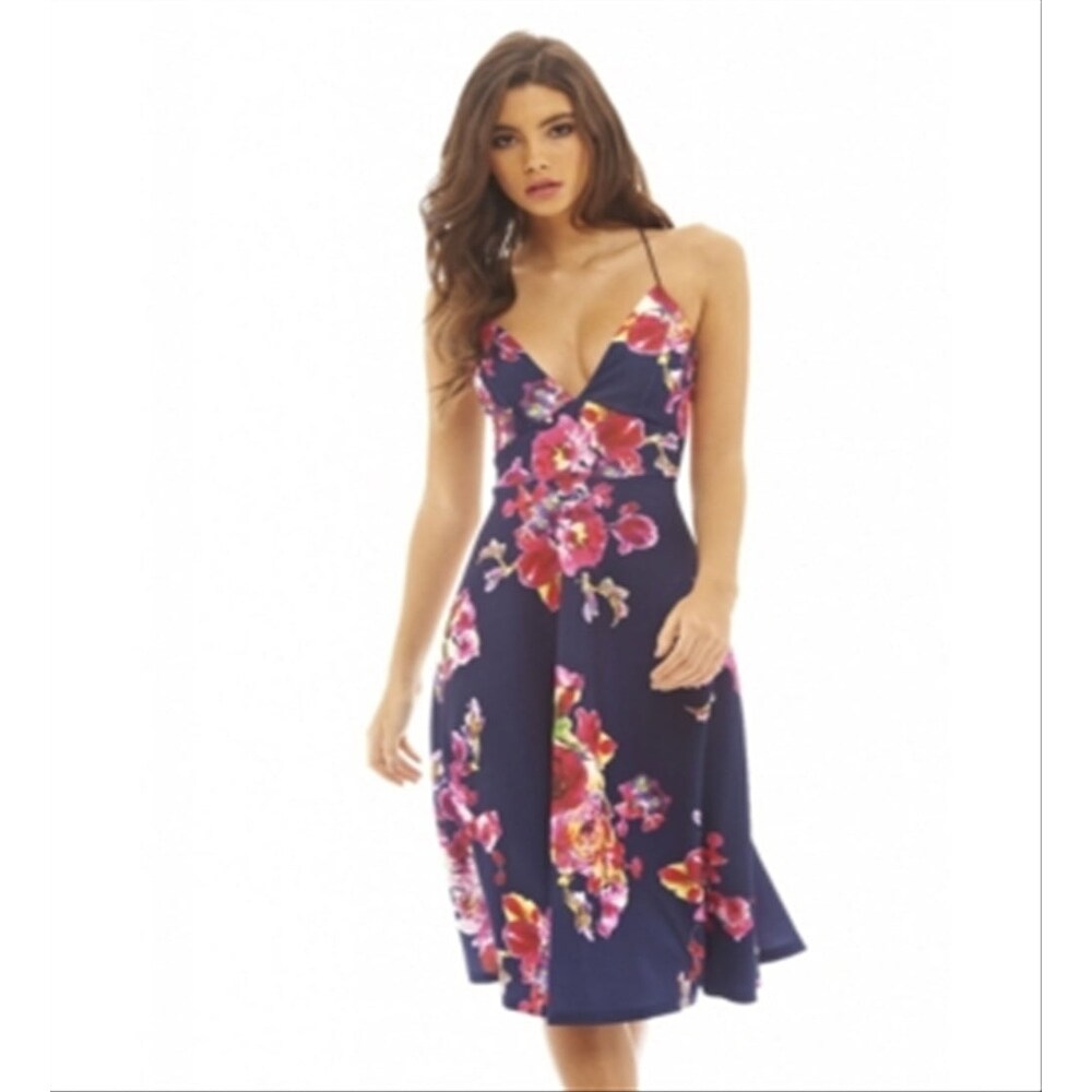 strappy midi skater dress I Don't Think So Strappy Skater Midi Dress w. Pockets