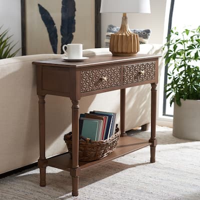 SAFAVIEH Halton 2-Drawer Console Table - 35.5" W x 13" L x 29.5" H
