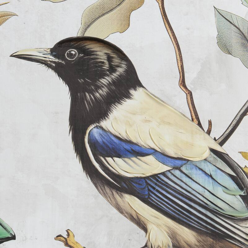 StyleCraft Birdsong I Hand-Embellished Framed Canvas Wall Art - 32" x 32"