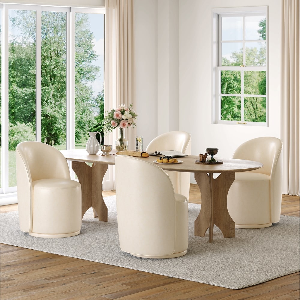 Modern Armless 360-Degree Swivel Dining Chair Barrel Chair