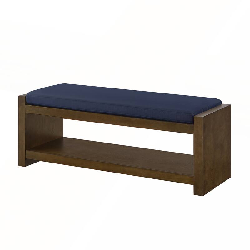 47in Accent Bench with Lower Shelf Shoe Rack