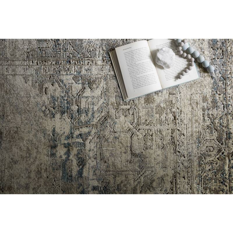 Alexander Home Carissa Distressed Taupe/Ivory Medallion Area Rug
