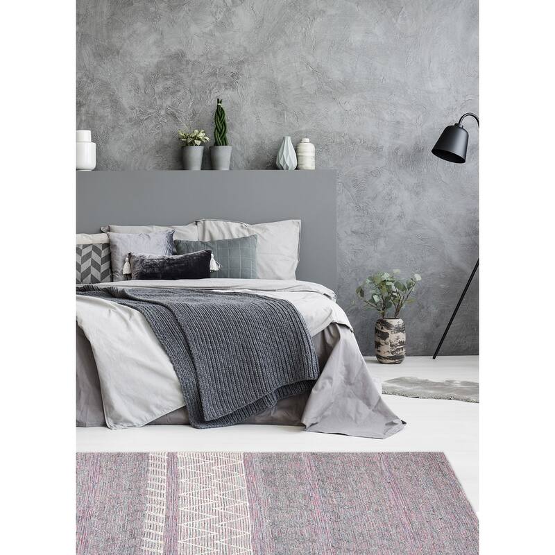 ECARPETGALLERY Braid weave Sienna Grey Wool Rug - 6'2 x 9'1