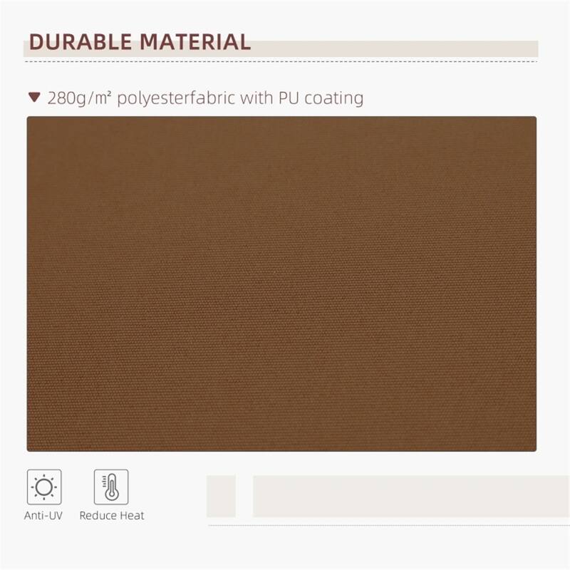 Retractable Patio Polyester Awning with Adjustable Handle and UV Rain Protection for Patio or Balcony - 116.25" W x 96.5" D