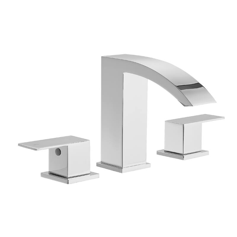 Modern Chrome Dual Handle 3 Holes Waterfall Bathroom Faucet
