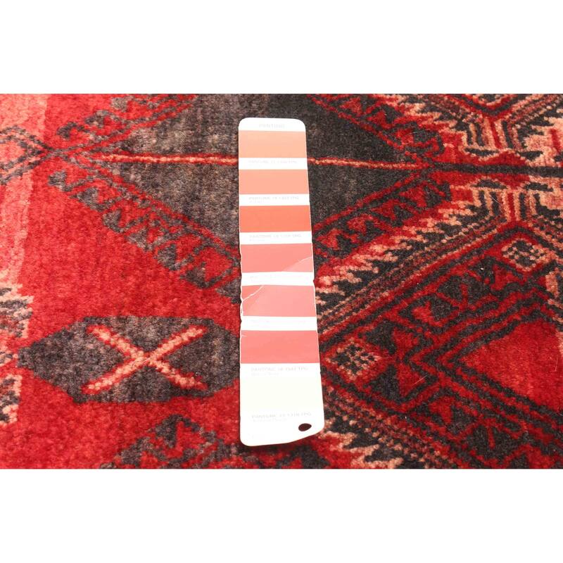 ECARPETGALLERY Hand-knotted Baluch Red Wool Rug - 3'1 x 6'8