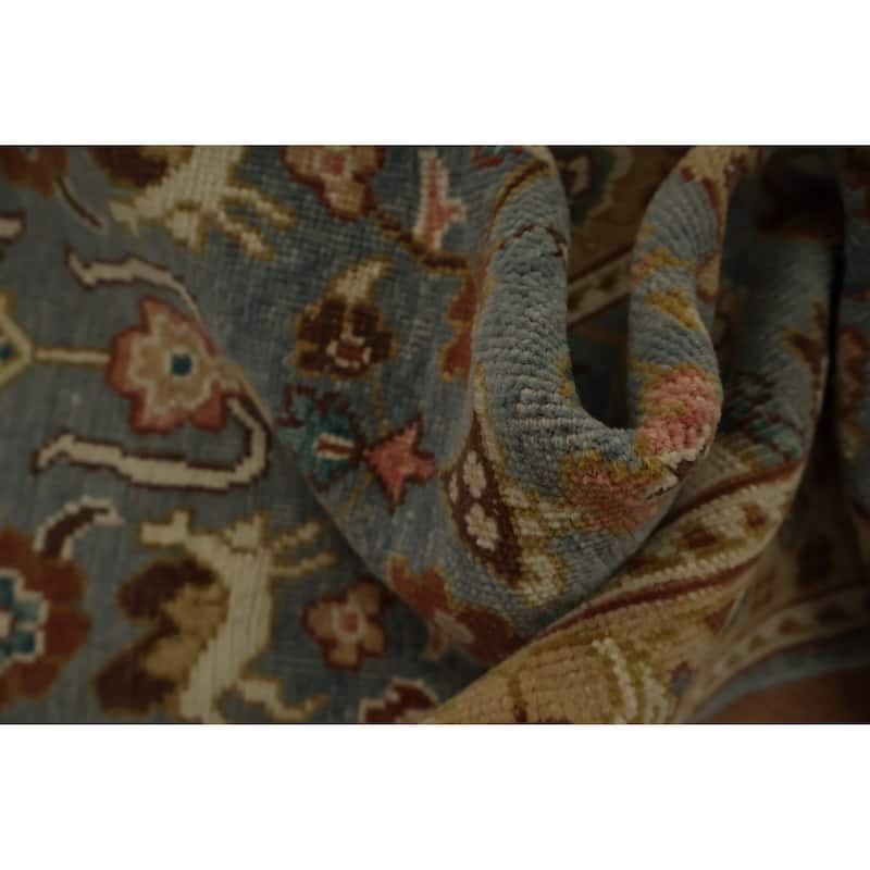 Hand Knotted Oriental 100% Wool Carpet Traditional Floral Navy Blue & Blues Ziegler Area Rug - 3' 10'' X 2' 0''