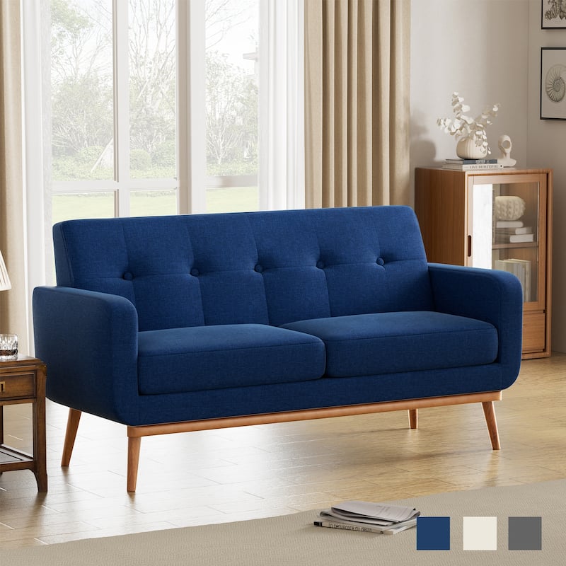HUIMO Sofa Couch for Two People Tufted Fabric Upholstered Sofa