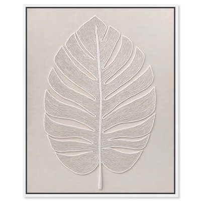 Linen Leaf I Canvas by Art Remedy