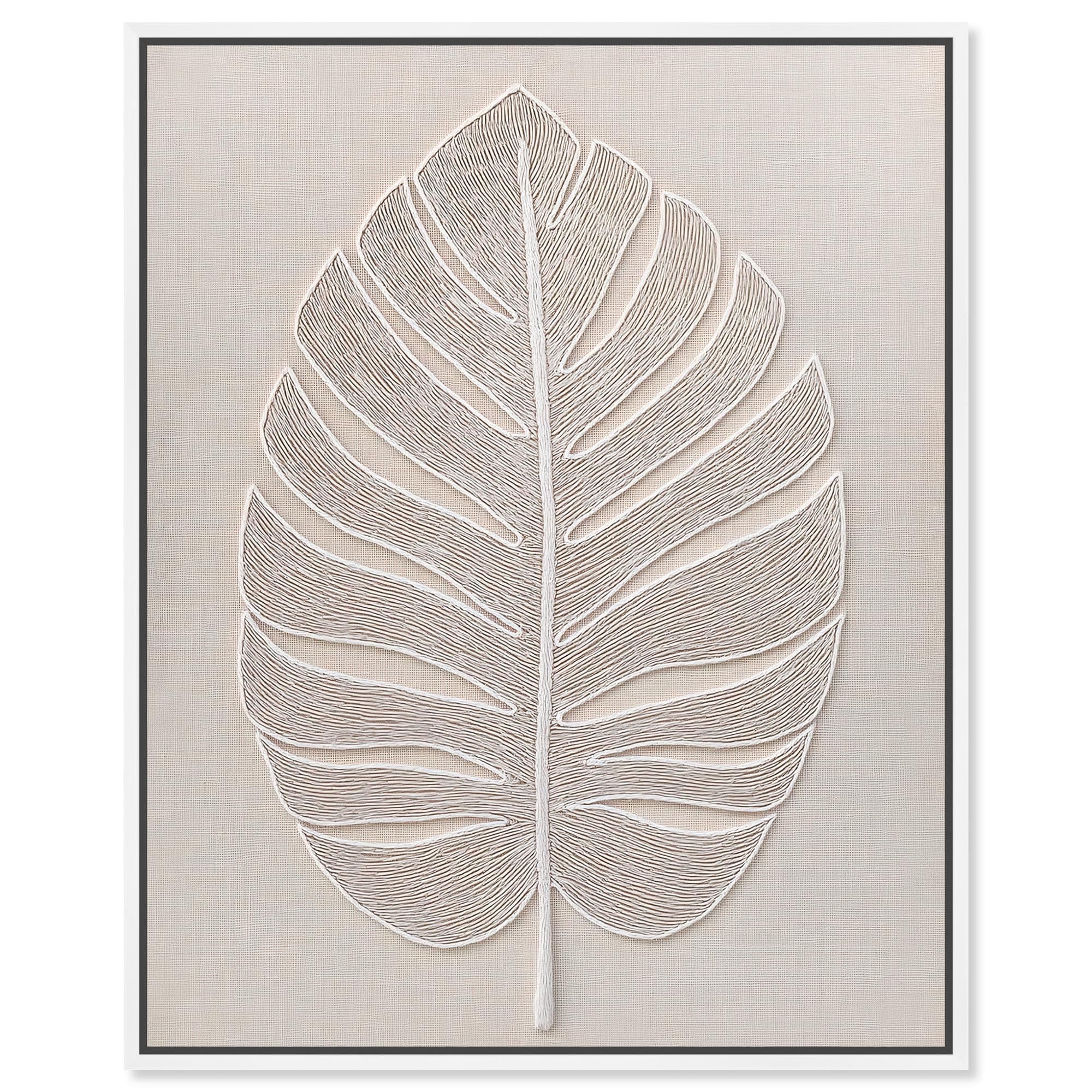 Linen Leaf I Canvas by Art Remedy