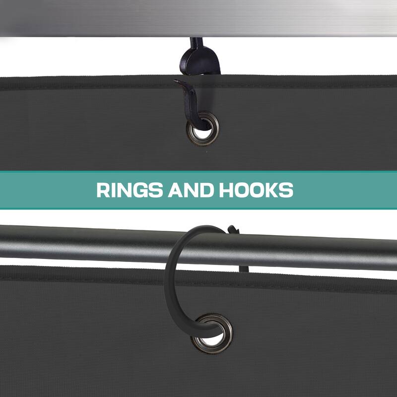 Aoodor Universal 12 x 14 ft. Gazebo Replacement Mosquito Netting Screen 4-Panel Sidewalls (Only Netting)