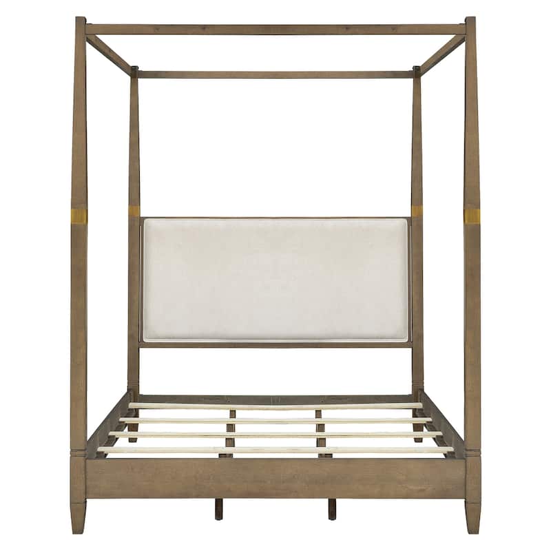 Madison Park Cheshire Brown Canopy Bed Queen
