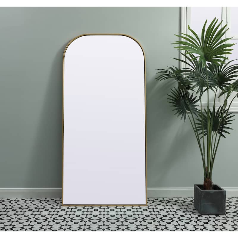 Indigo Home Metal Frame Arch Full Length Mirror 32x66 Inch