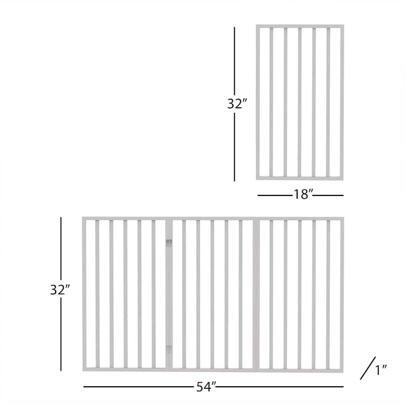 3-Panel Tall Modern Indoor Foldable Dog Gate - 54x32-Inch Wood Freestanding Pet Fence