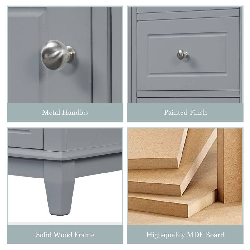 GDFStudio - Isabella 36-Inch Freestanding Bathroom Vanity with Ceramic Sink and Ample Storage Solutions