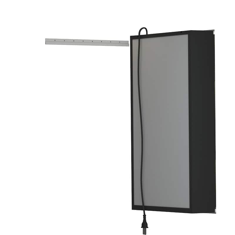 Bathroom LED Rectangular Aluminum Surface Mount Medicine Medicine Cabinet With Adjusted Glass shelves