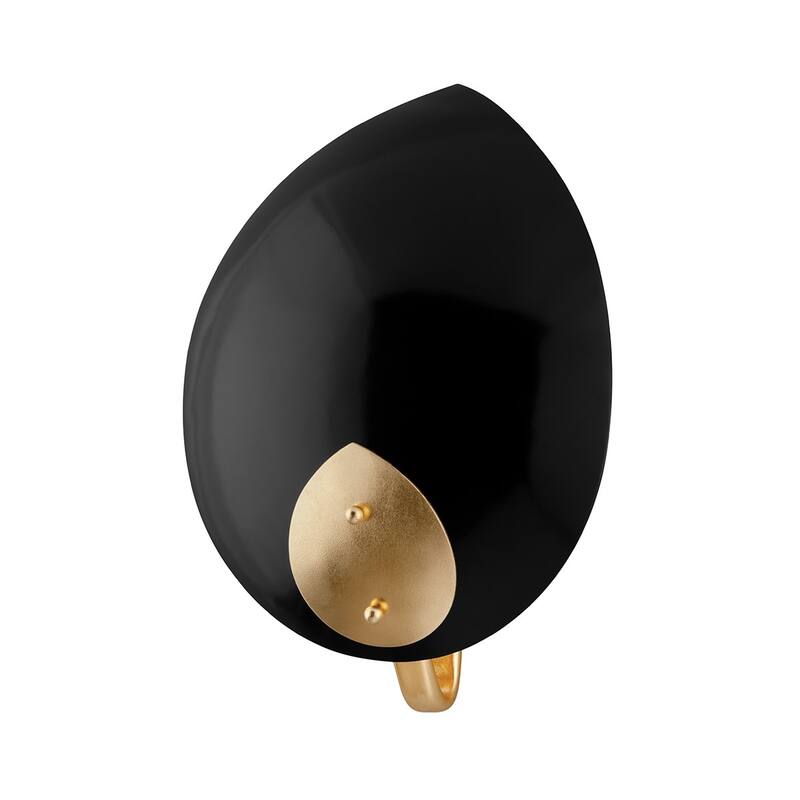 Hudson Valley Lighting Lotus 13" Tall Wall Sconce - Gold Leaf / Black