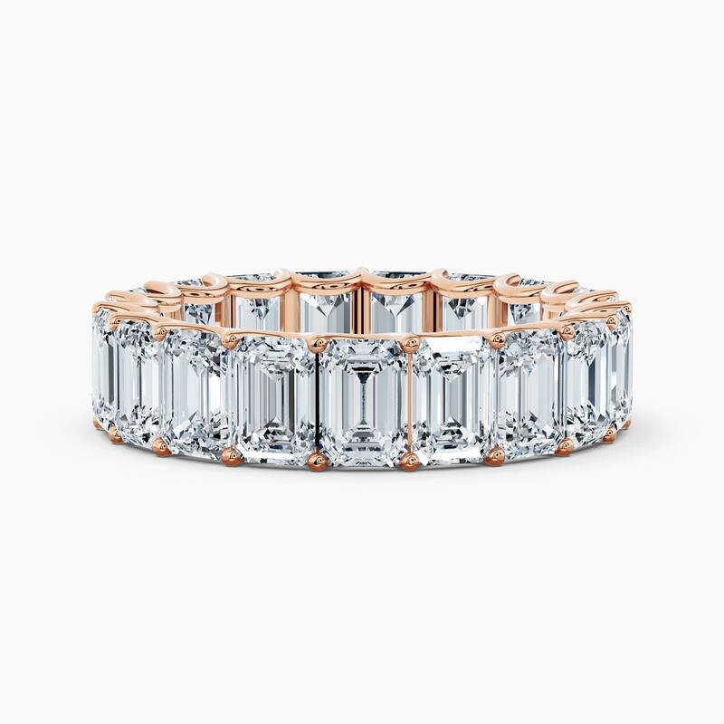 Auriya 14k Gold Emerald North-South Lab Grown Diamond Eternity Band 2.90 - 12.75 ct. tw. (F-G, VS) - 7.60 ct. wt. - 5 - Rose