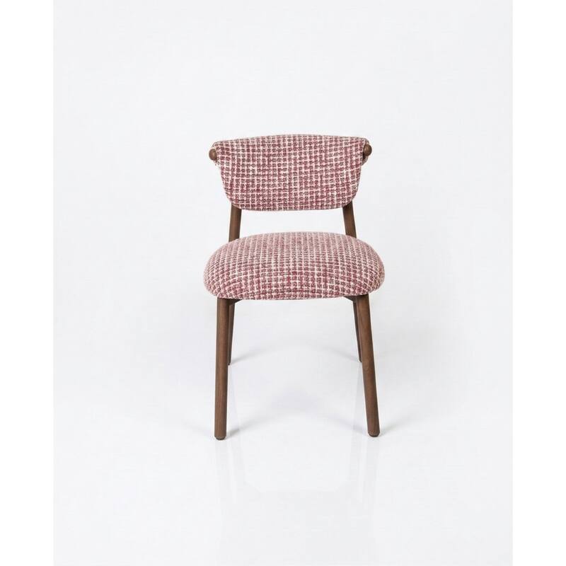 Houndstooth Upholstered Wood-look Metal Frame 2pc Dining Chairs