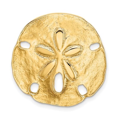 Curata 14k Yellow Gold Solid Textured Fits Up To 8mm Omega Sand Dollar Slide (27mm)