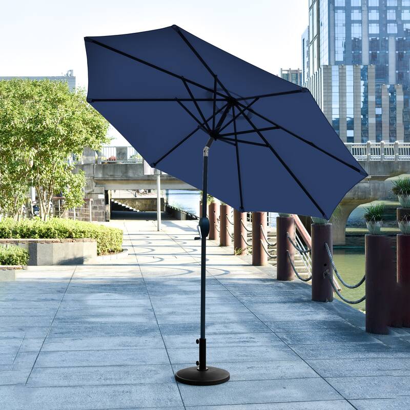 Lopes 9-Foot Patio Umbrella with Ceramic Base Included - Navy