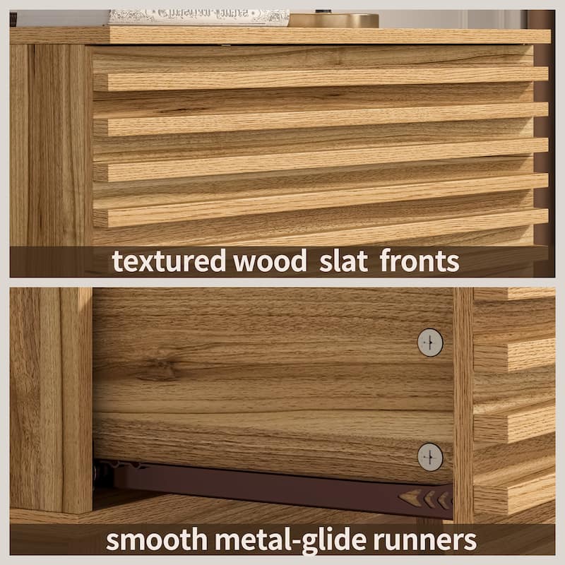 Fluted 4 Drawer Dresser 36" Tall Modern Chest of Drawers