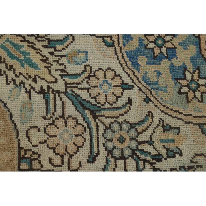 Tabriz Vintage Persian Area Rug Handmade Traditional Peach Wool Carpet - 9'7" x 12'8"