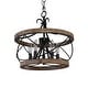preview thumbnail 10 of 22, Bella Depot 5-Light Rustic Cage Wood Chandelier Dimmable Lighting, 15.7" Adjustable Farmhouse Pendant Light for Kitchen Island