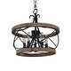 preview thumbnail 9 of 15, Bella Depot 5-Light Rustic Cage Wood Chandelier Dimmable Lighting, Adjustable Farmhouse Pendant Light - 15.7inch