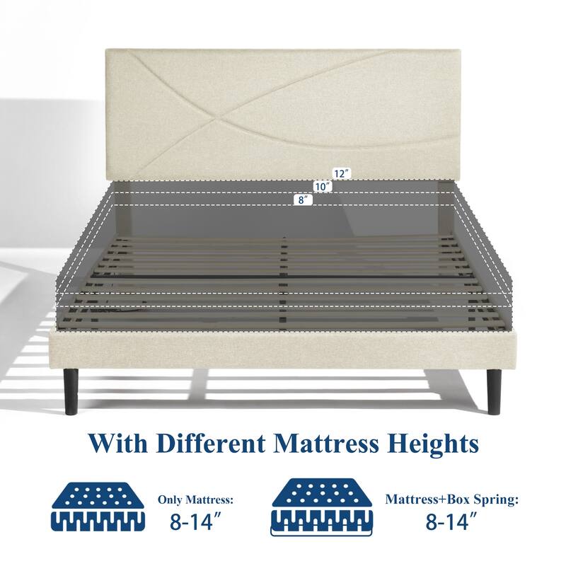 Homy Casa Platform Bed with LED Headboard & Charging Ports