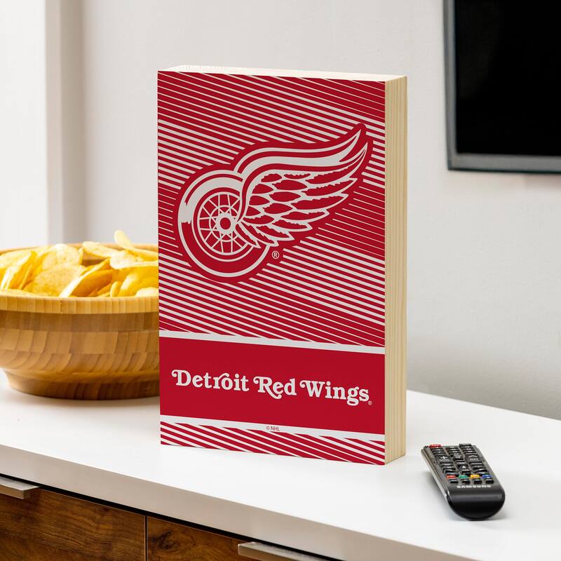 Detroit Red Wings Wooden Tabletop Mantel Shelf Sign - 8" x 12"