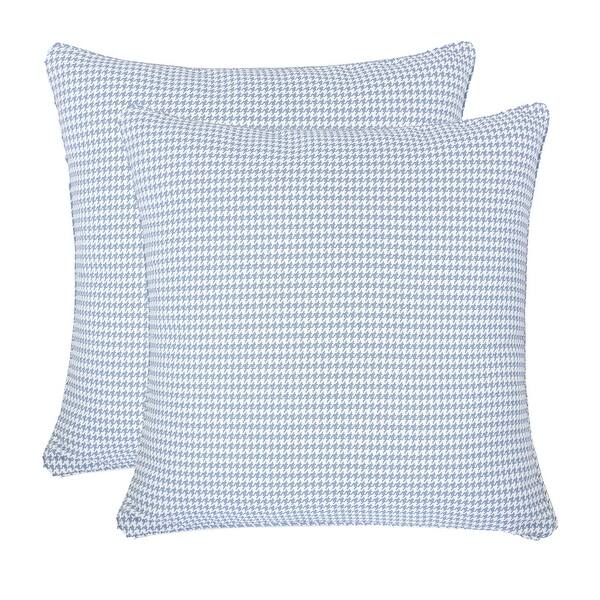 Set Of 2 Blue Houndstooth Pillow Covers Set Of 2 Blue Houndstooth Pillow Covers