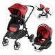 preview thumbnail 2 of 6, Evenflo Pivot XPand Travel System Stroller with SecureMax Car Seat, Garnet Red - 39.8
