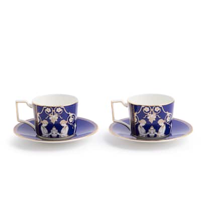 Wedgwood Renaissance Gold Teacup Saucer 8.45oz, Set of 2 - 8.45 oz
